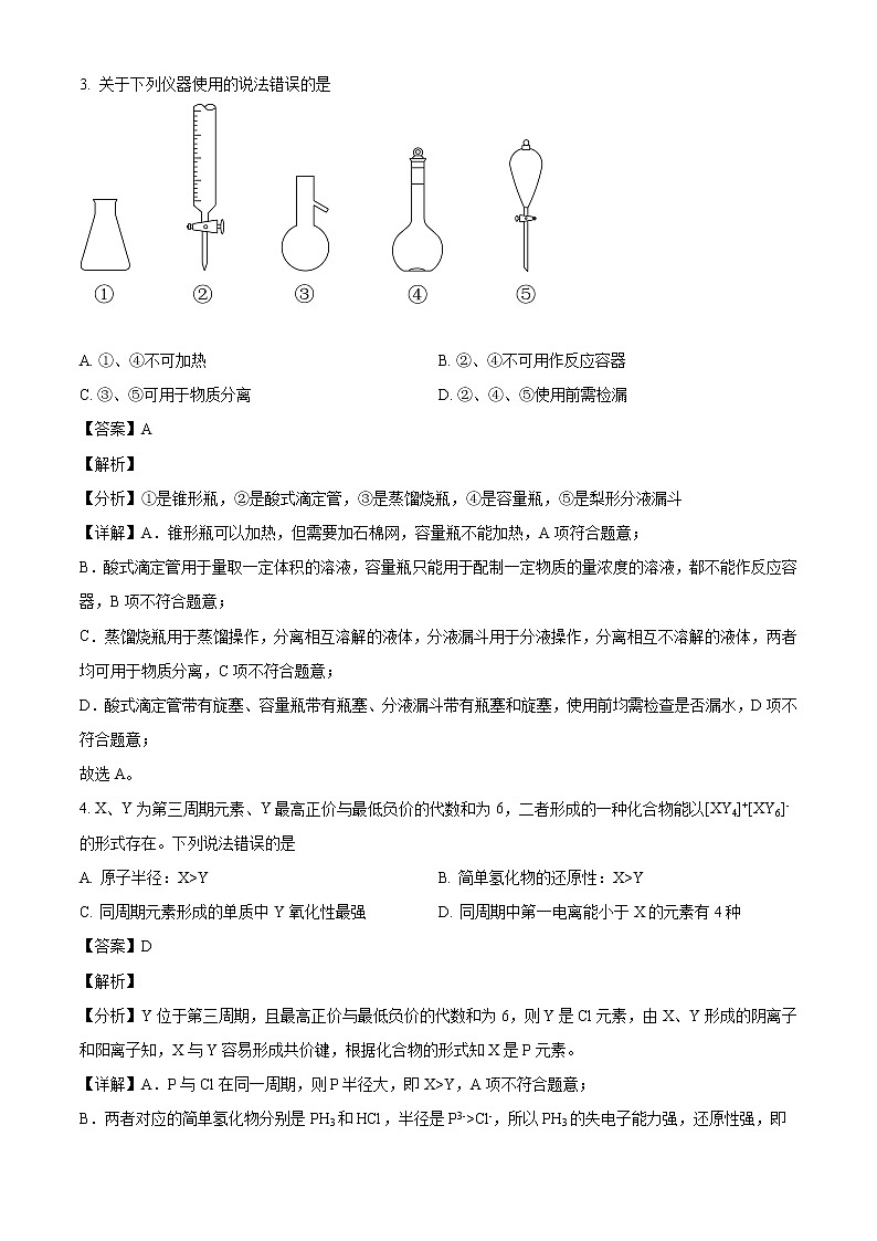 2021年山东省高考化学试题山东卷解析版第2页