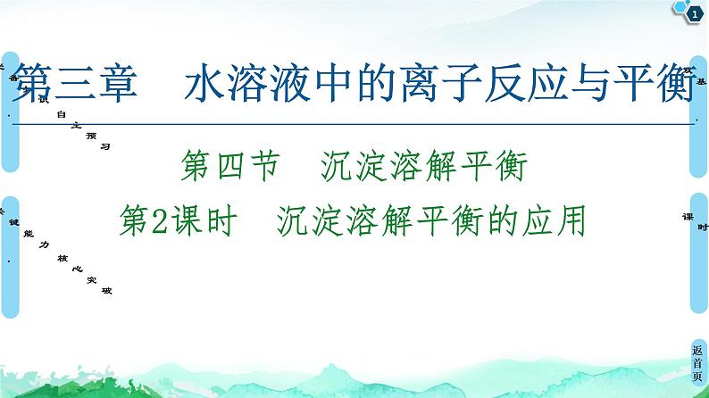 第3章 第4节 第2课时 沉淀溶解平衡的应用 课件 【新教材】人教版(2019)高中化学选择性必修1(共57张PPT)第1页