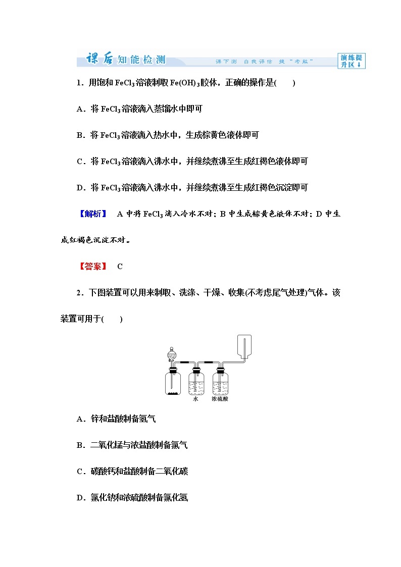 （人教版）选修6课时作业：第2单元课题2-物质的制备第1课时（含答案）01