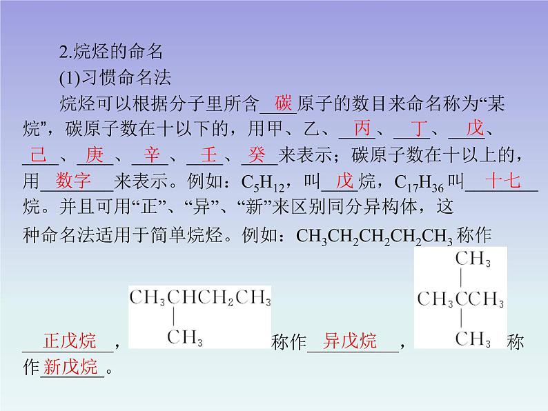 人教版 (新课标)高中 化学 选修5 第1章 第3节 有机化合物的命名课件03