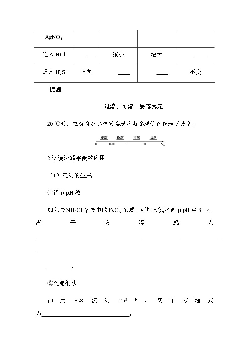 新教材2022届新高考化学人教版一轮学案：8.4 难溶电解质的溶解平衡03