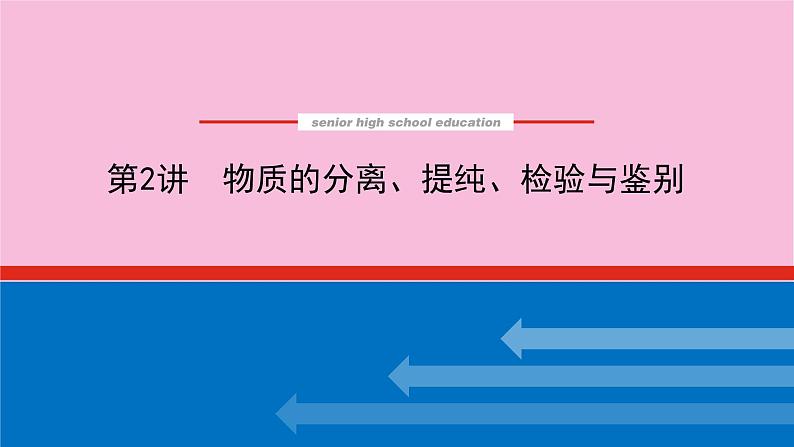 新教材2022届新高考化学人教版一轮课件:10.2 物质的分离、提纯、检验与鉴别第1页