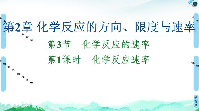 第2章 第3节 第1课时 化学反应速率课件【新教材】鲁科版(2019)高中化学选择性必修1第1页