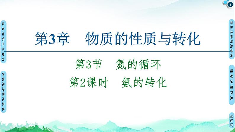 第3章 第3节 第2课时 氨的转化 课件 【新教材】鲁科版(2019)高中化学必修一(共72张PPT)第1页