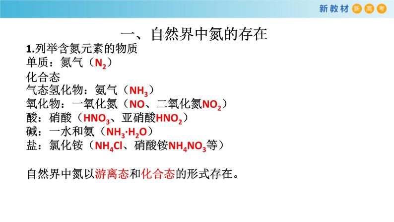 鲁科版高中化学必修第一册3.3.1《自然界中的氮循环 氮的固定》课件(2) (含答案)05