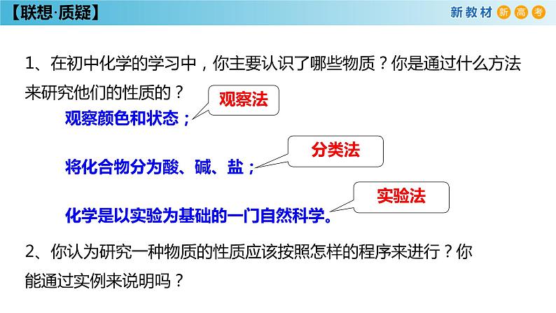 鲁科版高中化学必修第一册1.2.1《研究物质性质的基本方法》课件(1)(含答案)03