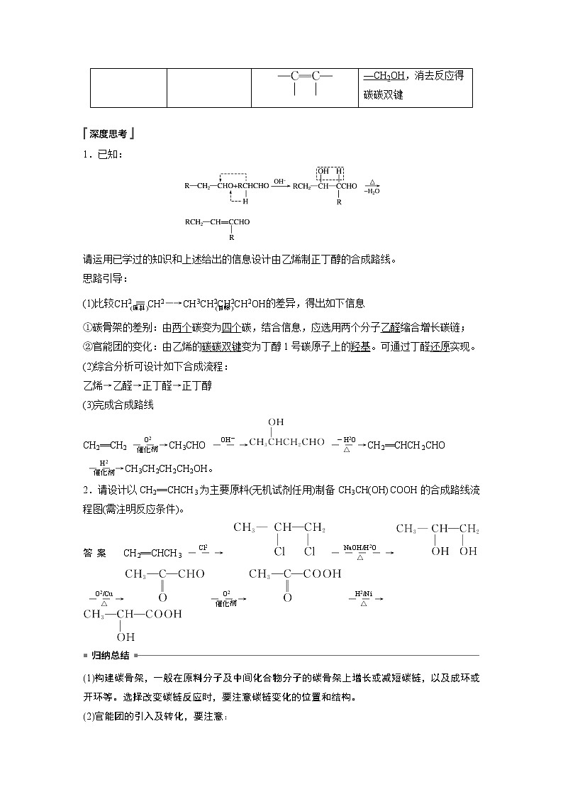 第3章 第1节 第2课时 有机合成路线的设计与应用知识点习题第2页