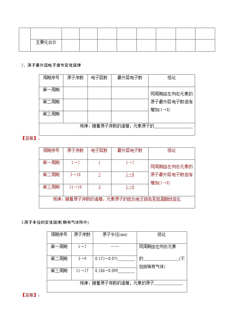 4.2.1　元素性质的周期性变化规律-【新教材】人教版（2019）高中化学必修第一册自助学案+配套练习02