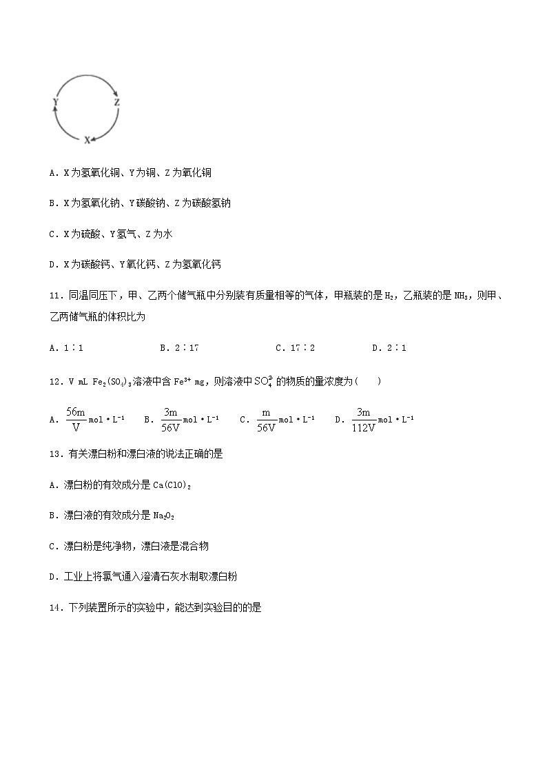 第二章海水中的重要元素——钠和氯 章节训练(基础训练卷)【新教材】人教版(2019)高中化学必修第一册03