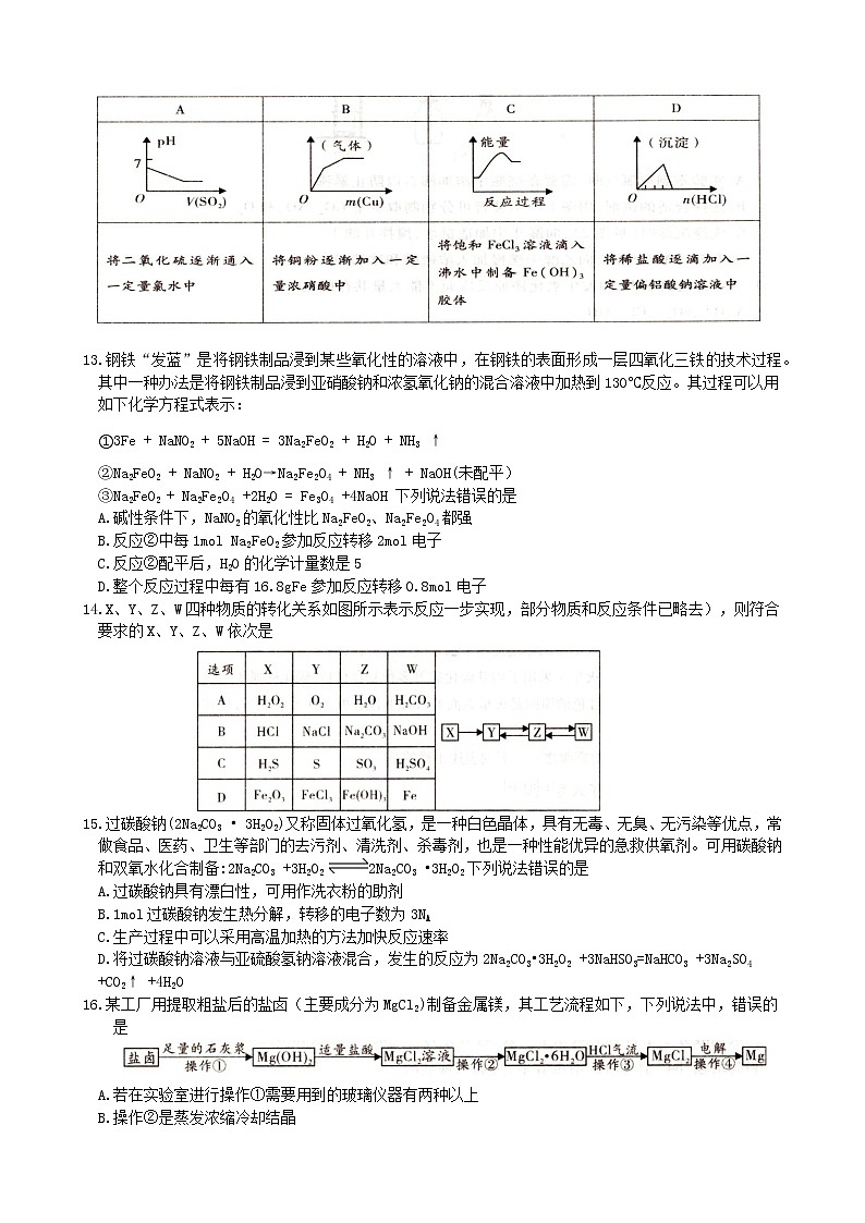 河南省洛阳市豫西名校2020-2021学年高二下学期期末联考化学试题 Word版含答案03