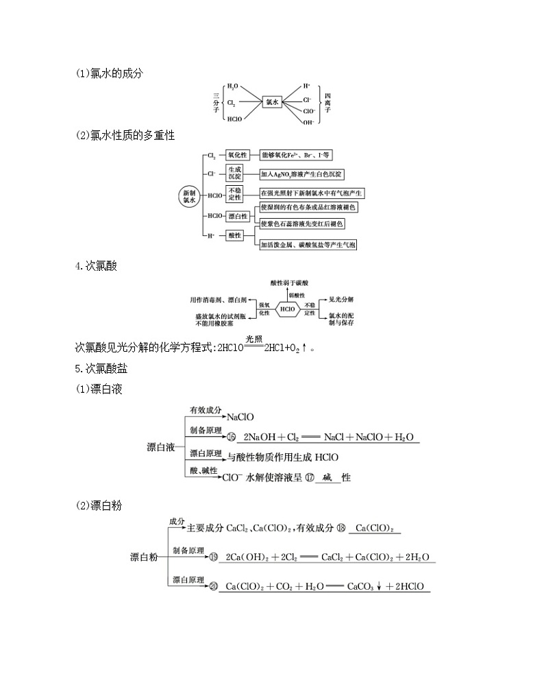 2022高考化学专题复习 专题四 非金属及其化合物 第2讲 富集在海水中的元素——氯、溴和碘学案第3页