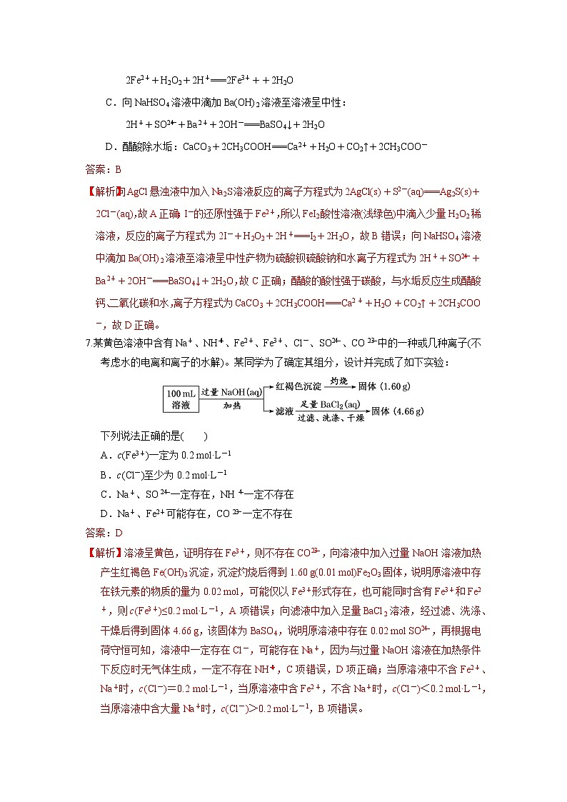 第07讲 离子共存 离子的检验和推断(强化训练)(解析版)第3页