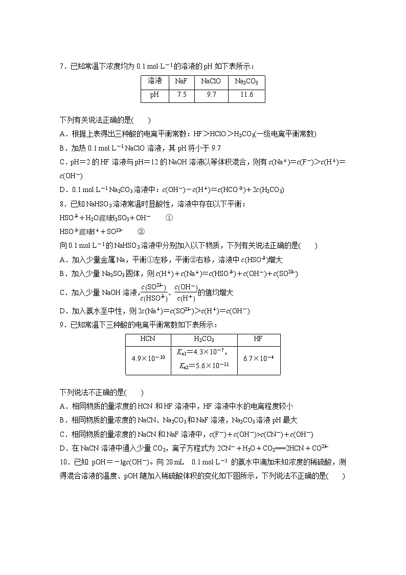 2022届高三化学一轮复习-第八章 第27讲 盐类水解 课时精练第2页