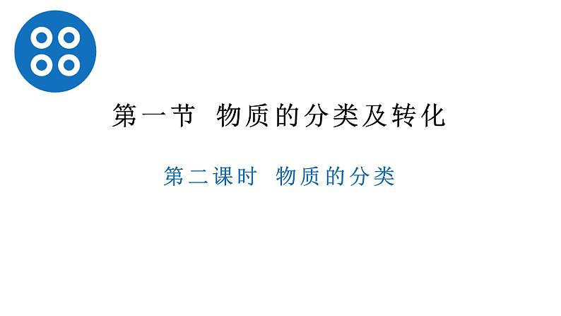 人教版(2019)化学必修第一册第一章第一节第2课时 物质的转化 课件第1页