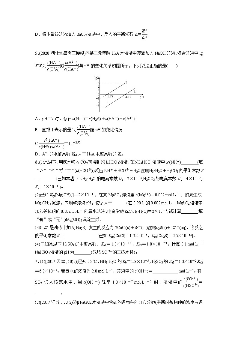 2022届高考化学一轮复习 微题型68 四大平衡常数的计算与应用(解析版)第2页