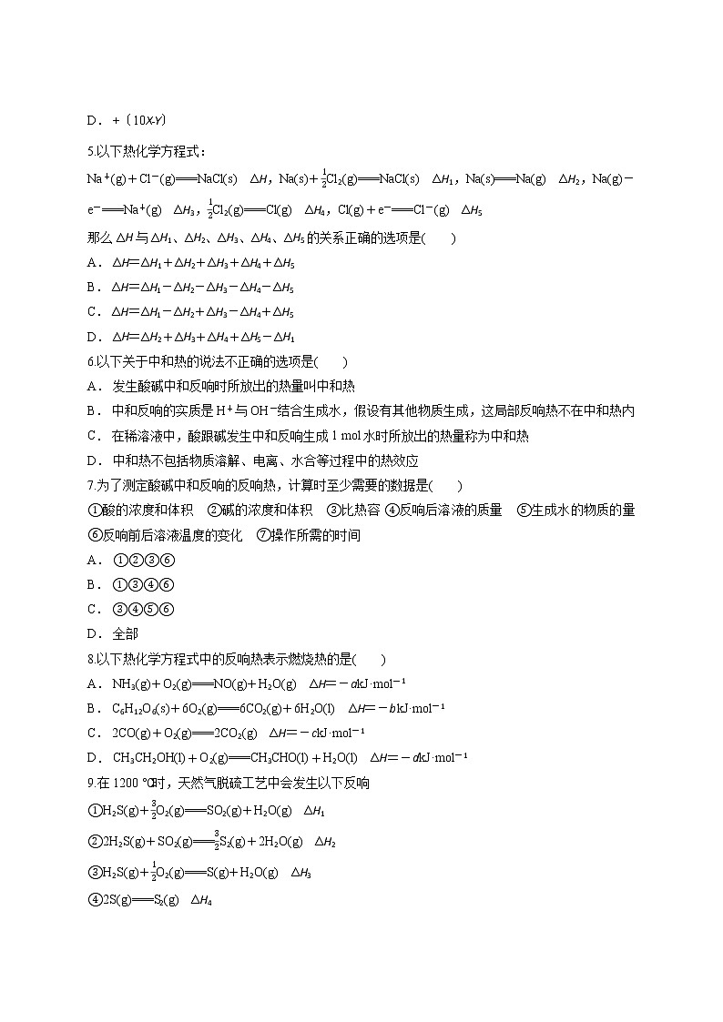人教版选择性必修1高中化学第1章《 化学反应的热效应》单元测试卷02