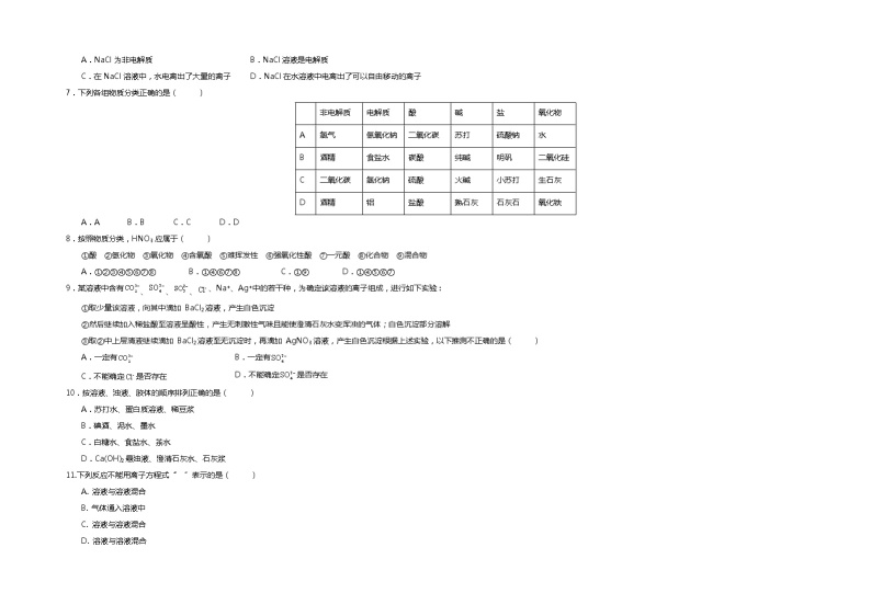 河南省林州市第一中学2021-2022学年高一上学期开学检测（普通班）化学试题Word版含答案02