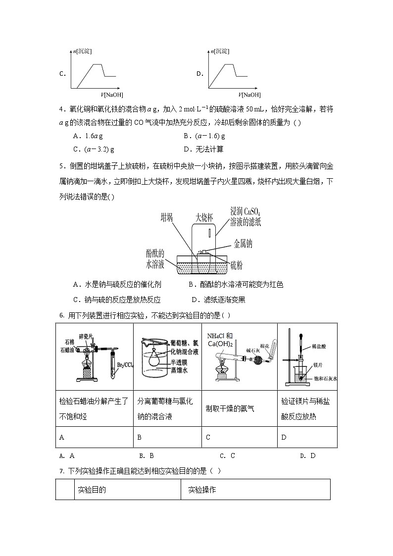 河北省衡水市第十四中学2022届高三上学期一调考试化学试题+Word版含答案第2页