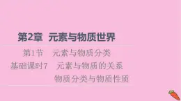 新教材2021-2022学年鲁科版化学必修第一册课件：第2章 第1节 基础课时7　元素与物质的关系　物质分类与物质性质