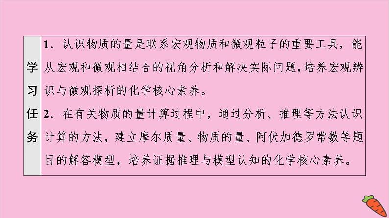 新教材2021-2022学年鲁科版化学必修第一册课件:第1章 第3节 基础课时4 物质的量 摩尔质量02