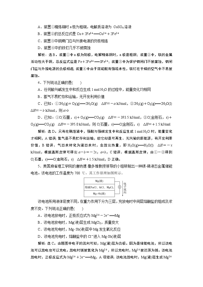 2022届高考化学一轮复习讲义学案第6章  章末综合检测02