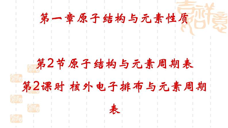 鲁科版(2019)高中化学选择性必修二 1.2 原子结构与元素周期表 第2课时课件PPT第1页