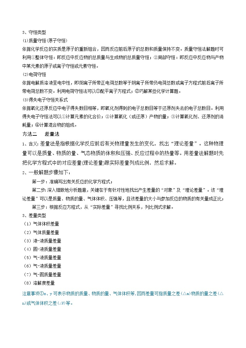 专题讲座（一） 化学计算的常用方法（讲）-2022年高考化学一轮复习讲练测02