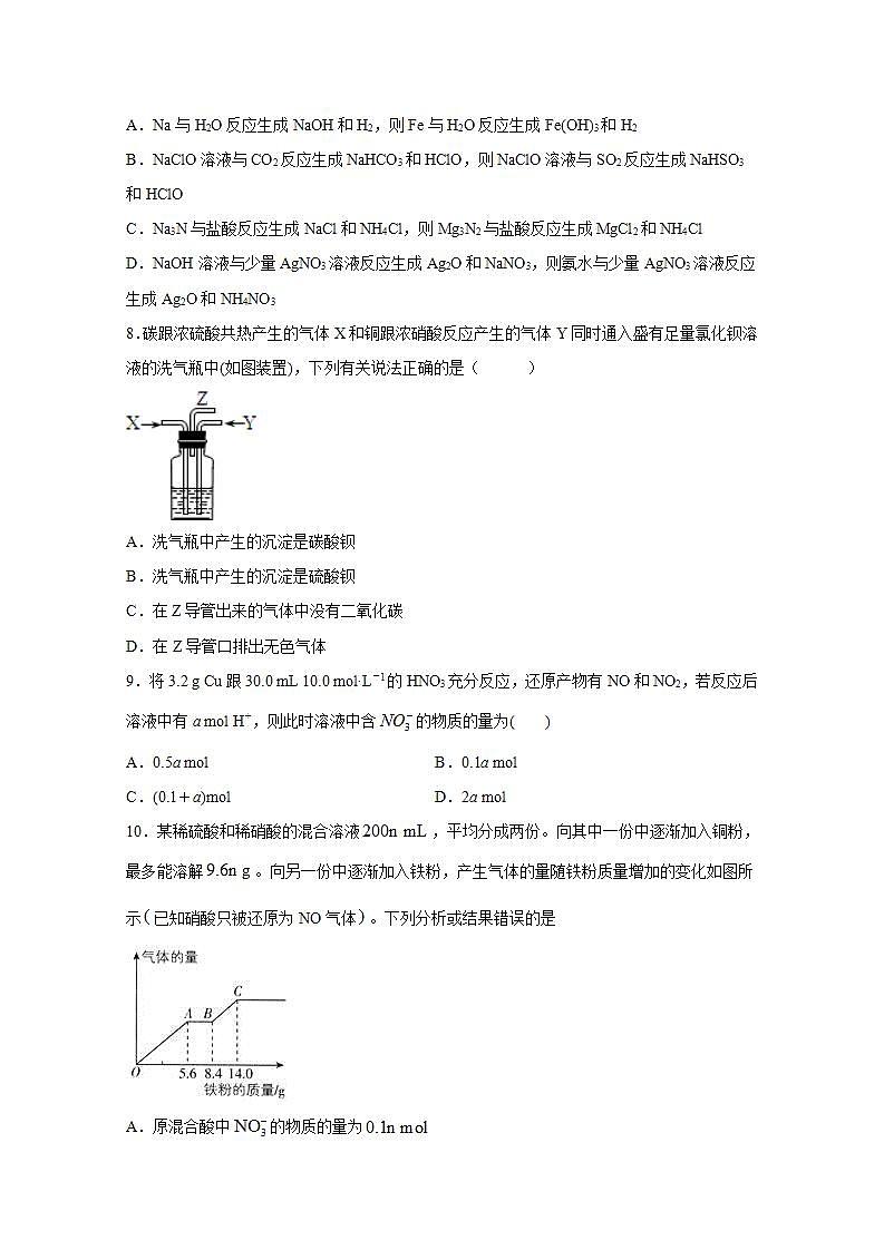 2022届高三化学一轮高考复习常考题型:18氮及其化合物第3页
