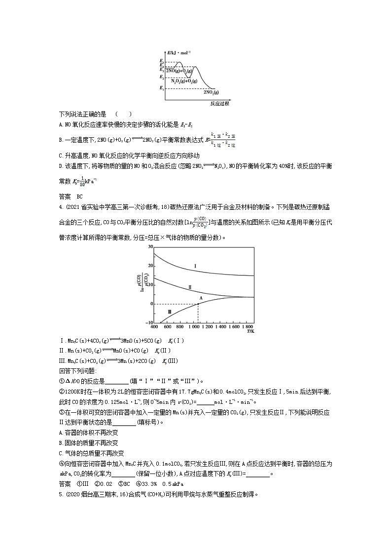 2022版高考化学选考山东专用一轮总复习集训:专题十二化学反应速率和化学平衡 —应用集训第2页
