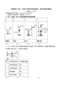 专题讲座（四） 常见气体的实验室制备、净化和收集（精练）-2022年高考化学一轮复习讲练测