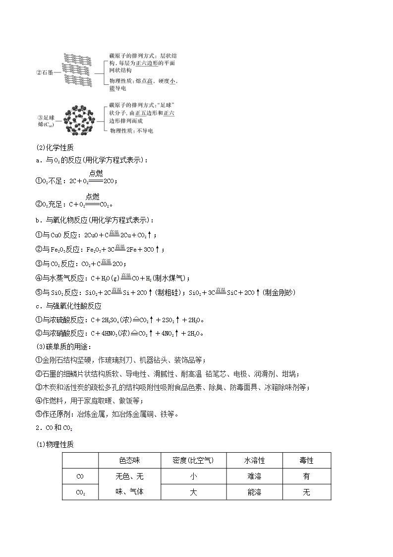 第11讲  碳、硅及无机非金属材料（精讲）-2022年高考化学一轮复习讲练测02