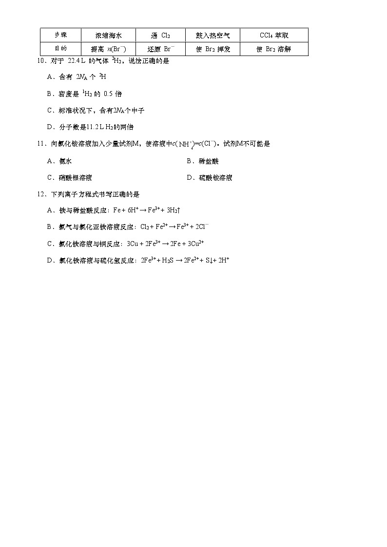 上海市闵行区2021届高三一模考试化学试卷+Word版含答案02