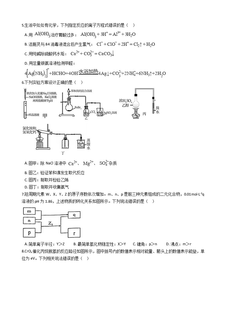 福建省厦门市2021年高考化学二模试卷第2页