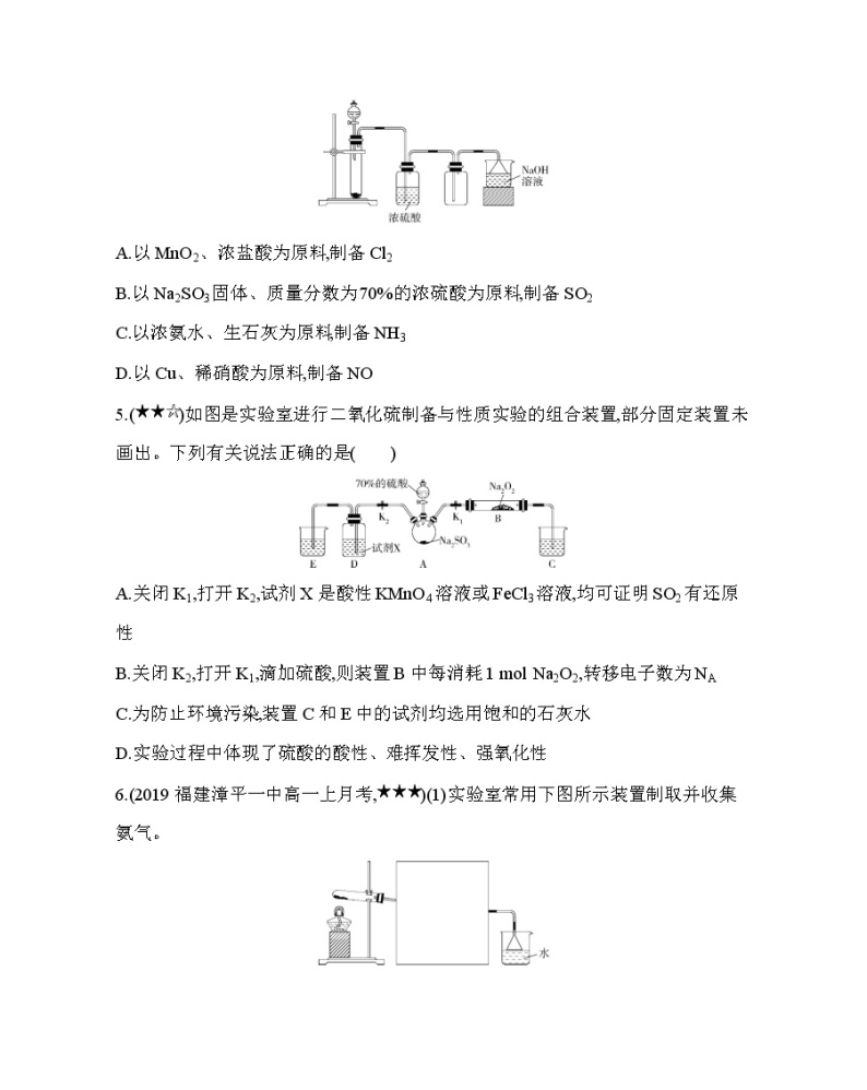 专题强化练4　气体制备实验02