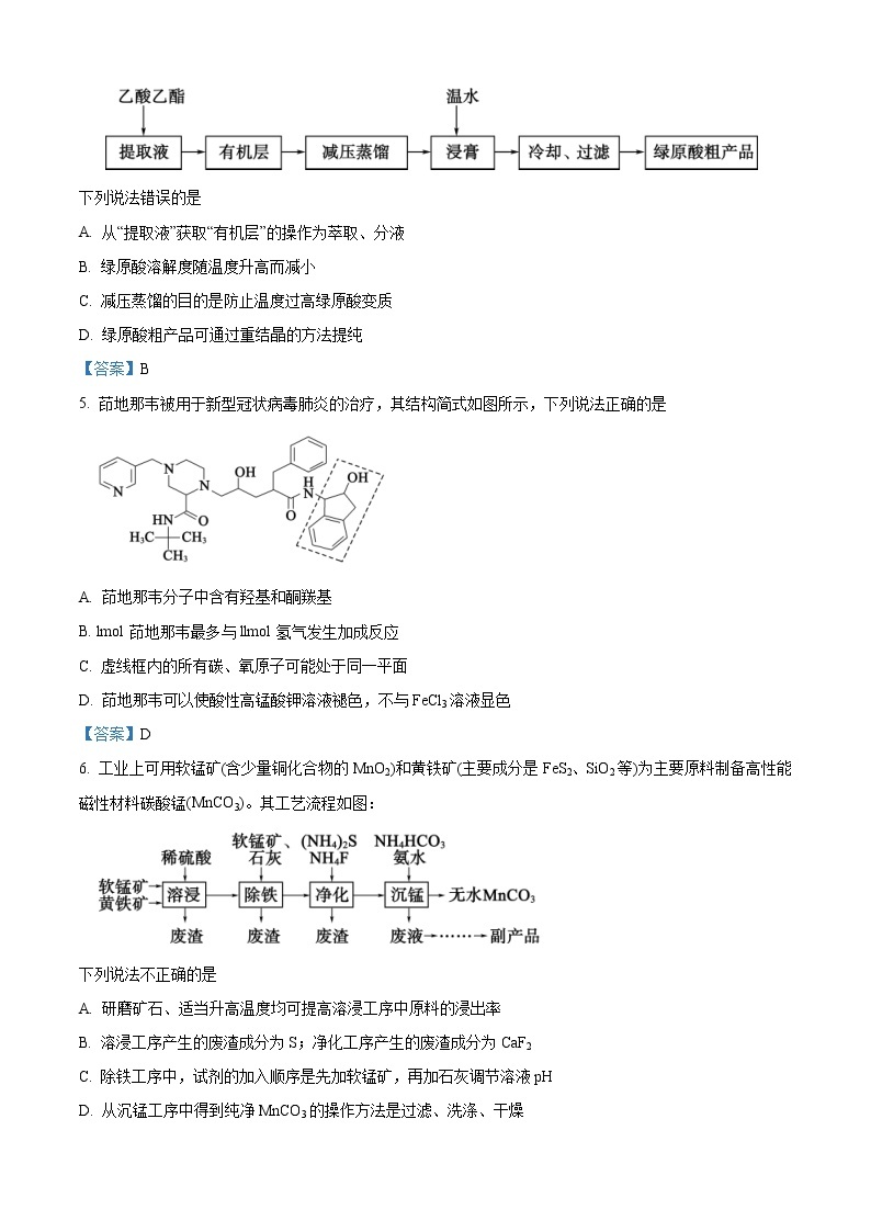精品解析：山东省泰安市2020届高三第二次模拟考试化学试题（解析版）02