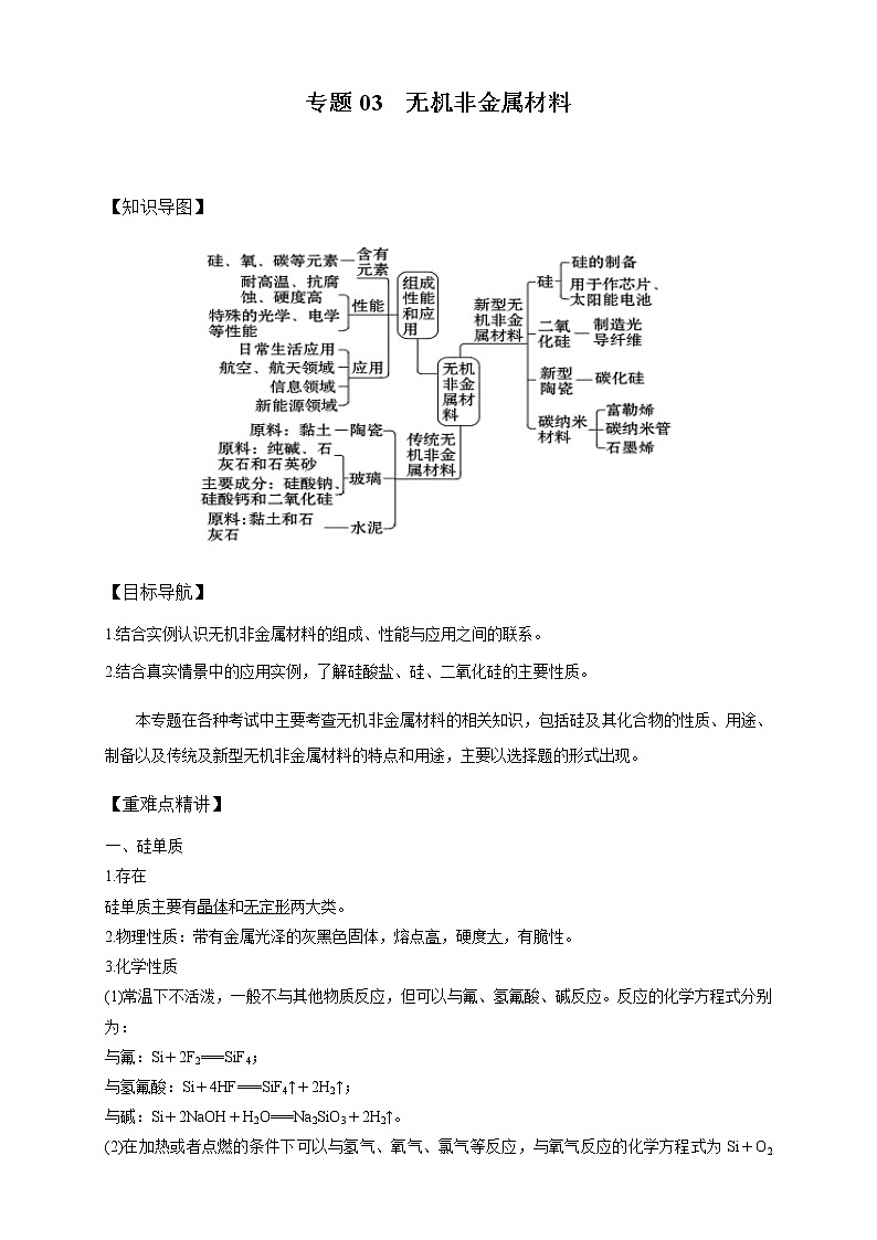 《第三節(jié) 無機非金屬材料》公開課優(yōu)秀教案教學設計第1頁