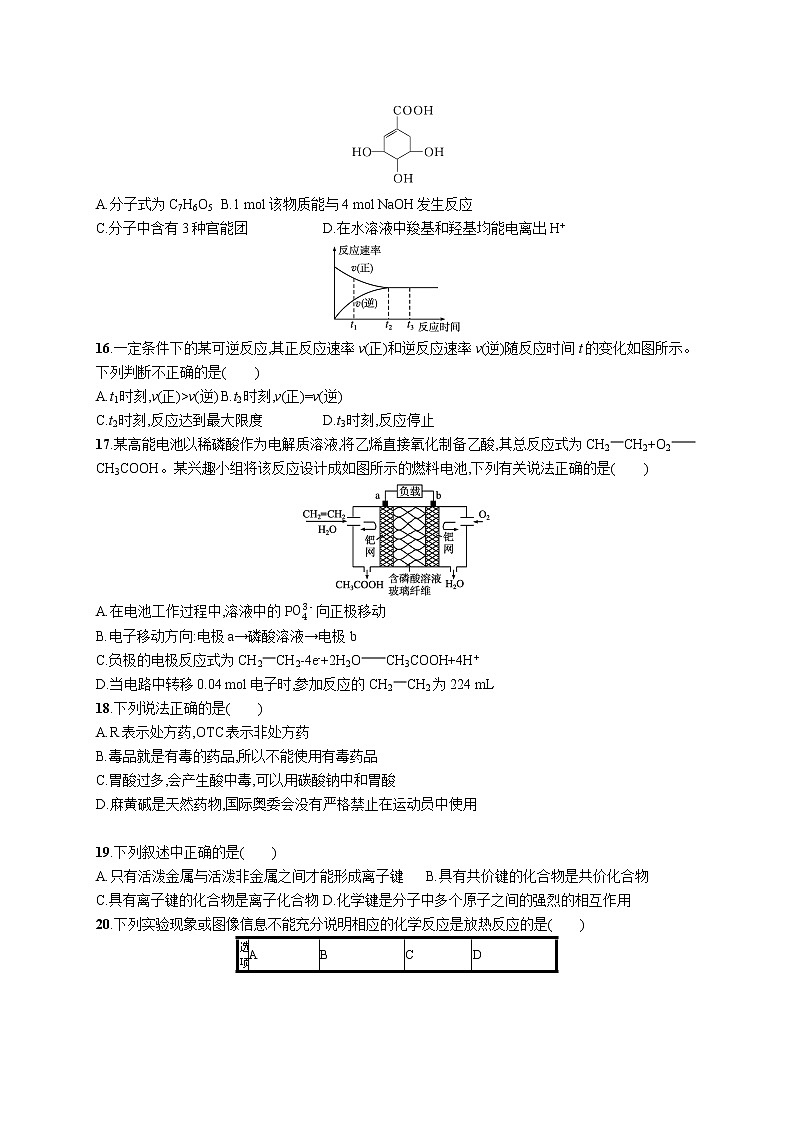 2022版化学人教版(2019)模拟检测卷(五)第3页