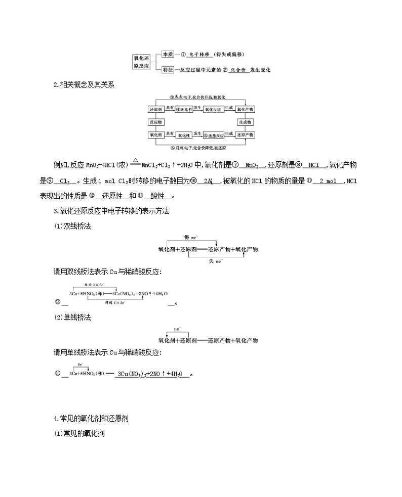浙江专用2022版高考化学总复习专题一认识物质世界第三单元氧化还原反应教案学案第2页