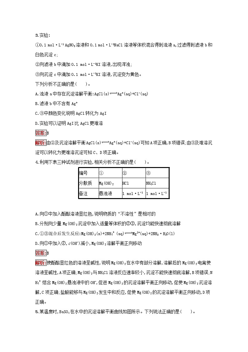 2022届高考化学一轮复习规范练25难溶电解质的溶解平衡含解析新人教版202104211193第2页