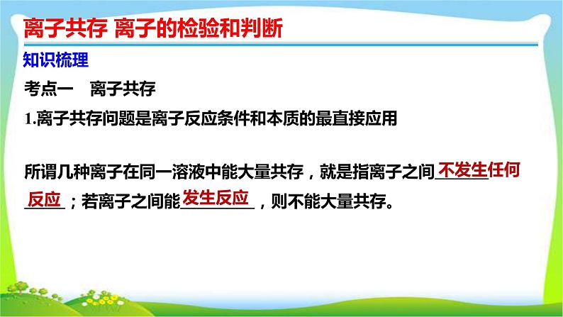 高考化学总复习6离子共存离子的检验和判断课件PPT第3页
