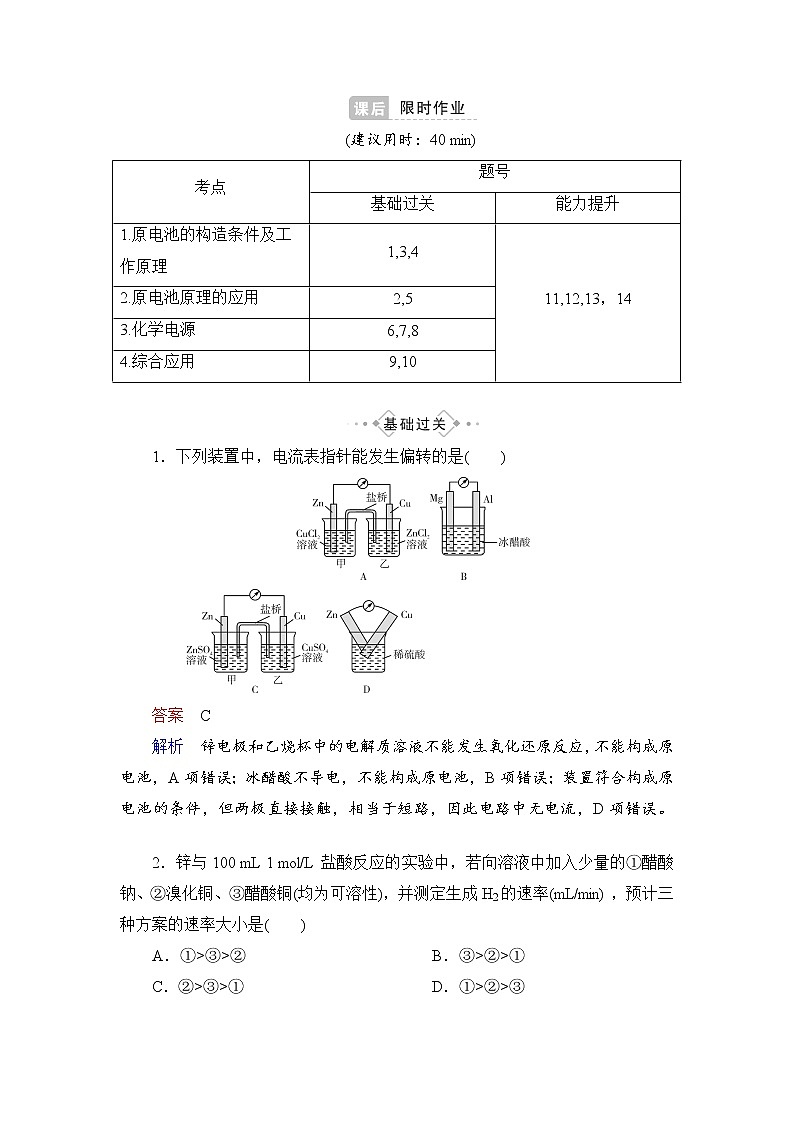 人教版 (2019)高中化学选择性必修1 第四章 专题突破6 新型化学电源及其应用第1页