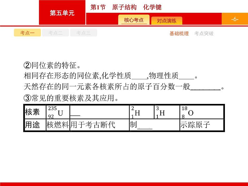 2022届高三统考化学人教版一轮课件:第5单元 第1节 原子结构 化学键06