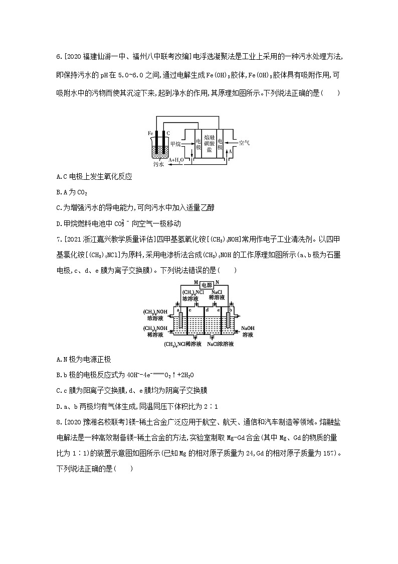 2022高三化学(全国版)一轮复习试题:专题十四 电解池 金属的腐蚀与防护 2 Word版第3页