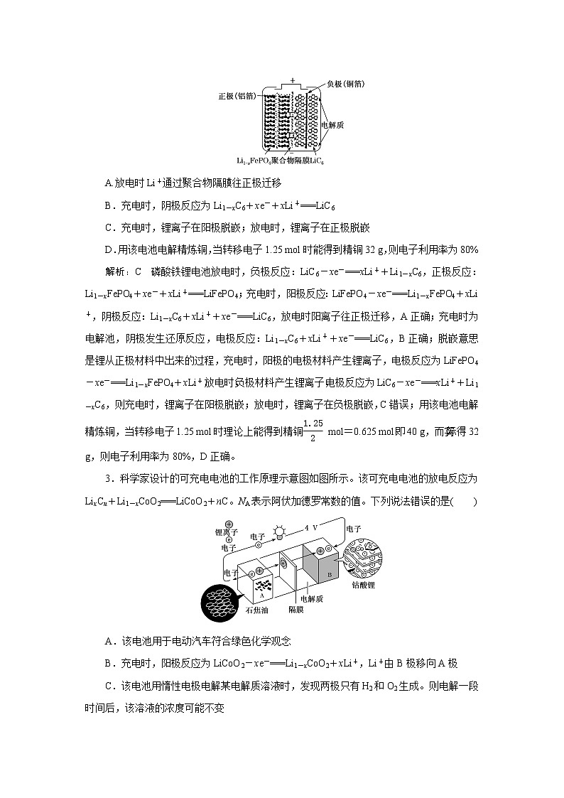 选择题提速练(四) 新型化学电池、新型电解池02