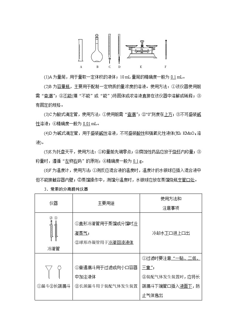 2022高考化学一轮复习教案:第10章 第1讲 化学实验常用仪器及基本操作第2页