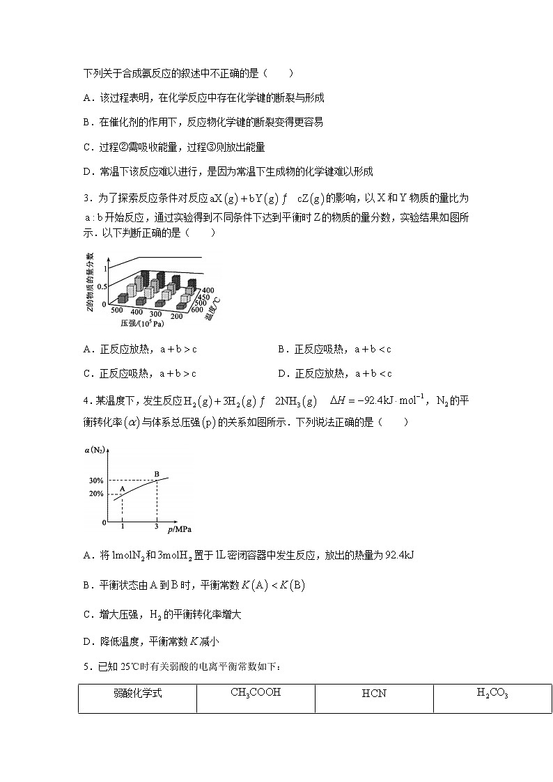 山东省临沂市兰陵县2021-2022学年高二上学期期中考试化学试题含答案第2页