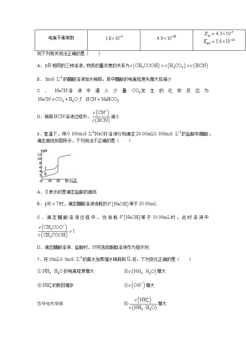 山东省临沂市兰陵县2021-2022学年高二上学期期中考试化学试题含答案第3页