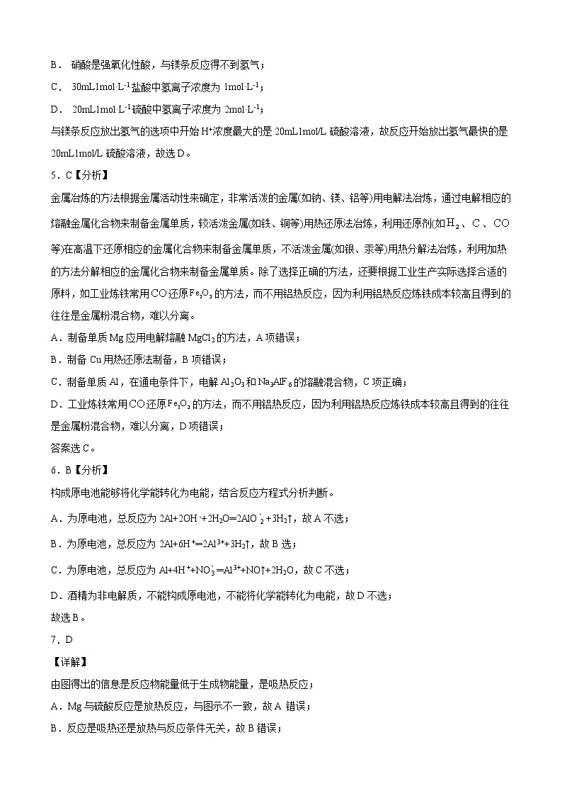 学易金卷：2020-2021学年高一化学下学期期末测试卷02（苏教版2019必修第二册）02