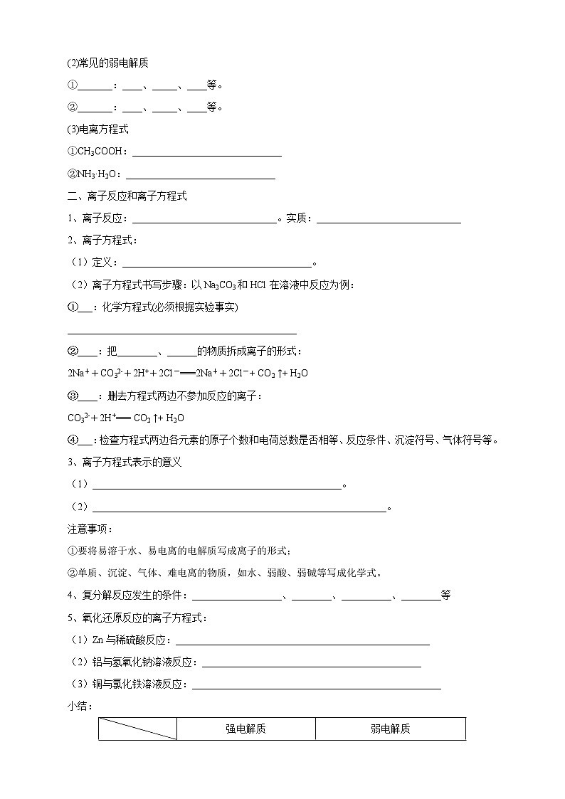 3.2.3 离子反应学案(1)-苏教版高中化学必修第一册02