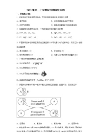 2021年高一上学期化学期末复习题（2019人教版必修一）教案